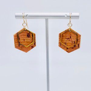 Hexagon Cork Earrings